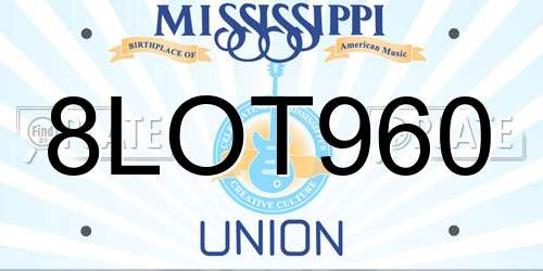 8LOT960 Mississippi License Plate