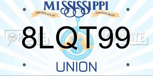 8LQT99 Mississippi License Plate