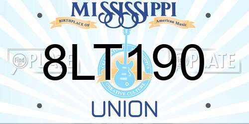 8LT190 Mississippi License Plate