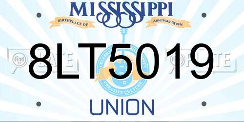 8LT5019 Mississippi License Plate