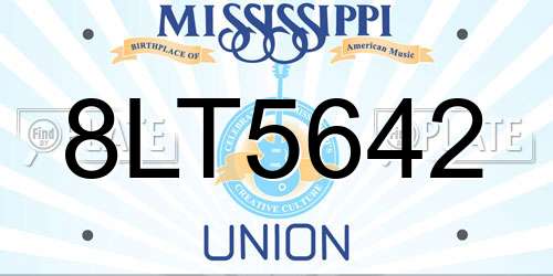 8LT5642 Mississippi License Plate