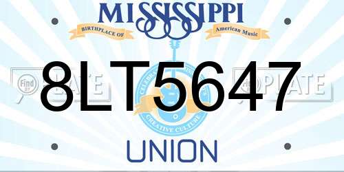 8LT5647 Mississippi License Plate