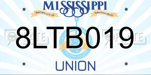8LTB019 Mississippi License Plate