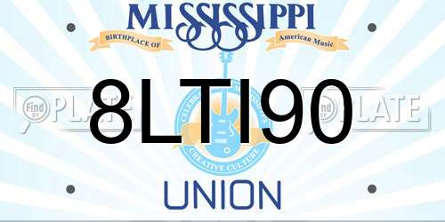 8LTI90 Mississippi License Plate