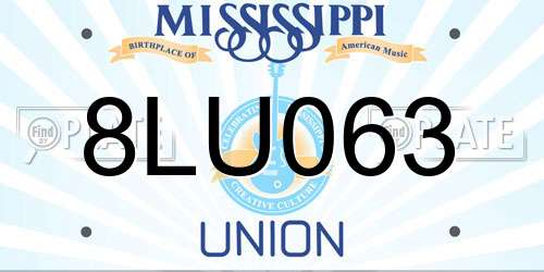 8LU063 Mississippi License Plate