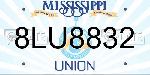 8LU8832 Mississippi License Plate