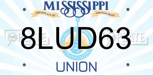 8LUD63 Mississippi License Plate