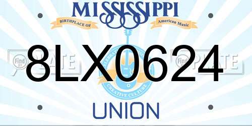 8LX0624 Mississippi License Plate