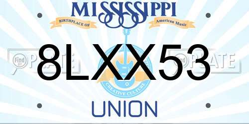 8LXX53 Mississippi License Plate