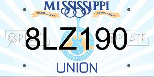8LZ190 Mississippi License Plate