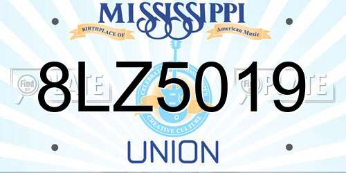 8LZ5019 Mississippi License Plate