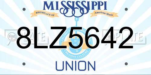 8LZ5642 Mississippi License Plate