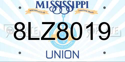 8LZ8019 Mississippi License Plate