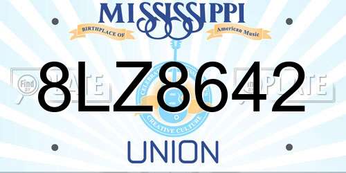8LZ8642 Mississippi License Plate