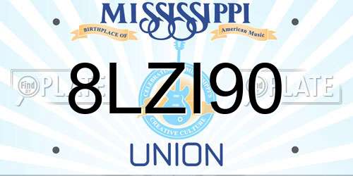 8LZI90 Mississippi License Plate