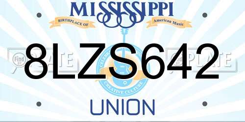 8LZS642 Mississippi License Plate