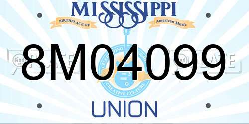 8M04099 Mississippi License Plate