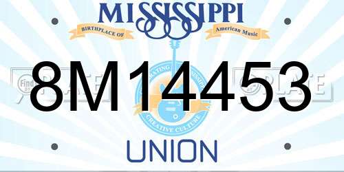 8M14453 Mississippi License Plate