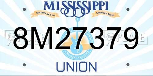 8M27379 Mississippi License Plate