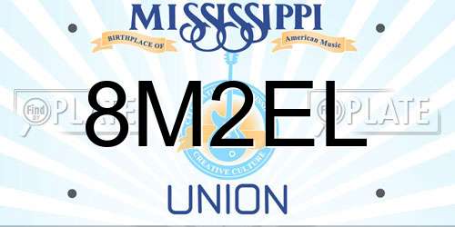 8M2EL Mississippi License Plate