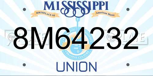 8M64232 Mississippi License Plate