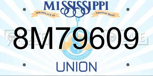 8M79609 Mississippi License Plate