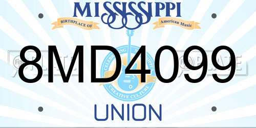 8MD4099 Mississippi License Plate