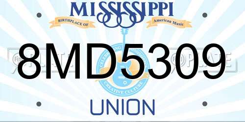 8MD5309 Mississippi License Plate