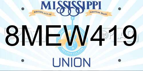 8MEW419 Mississippi License Plate