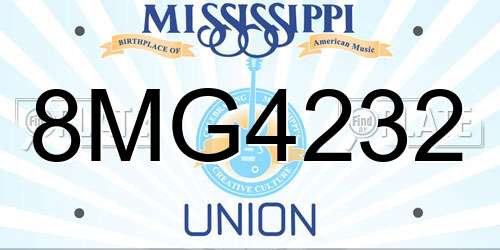 8MG4232 Mississippi License Plate