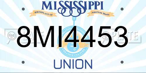 8MI4453 Mississippi License Plate