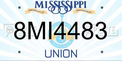 8MI4483 Mississippi License Plate