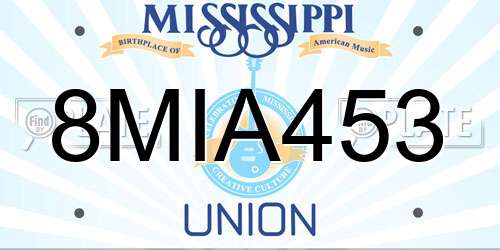 8MIA453 Mississippi License Plate