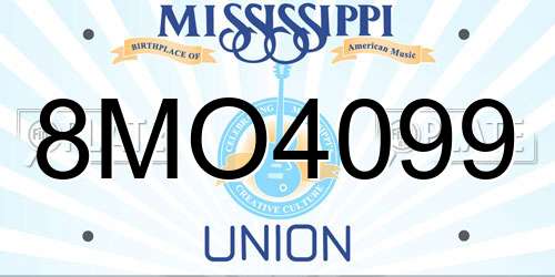 8MO4099 Mississippi License Plate