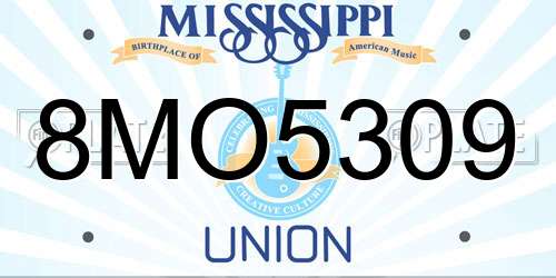 8MO5309 Mississippi License Plate