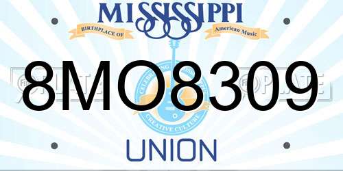 8MO8309 Mississippi License Plate