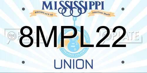 8MPL22 Mississippi License Plate