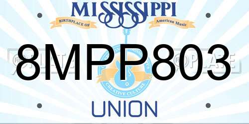 8MPP803 Mississippi License Plate