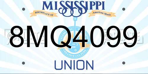 8MQ4099 Mississippi License Plate