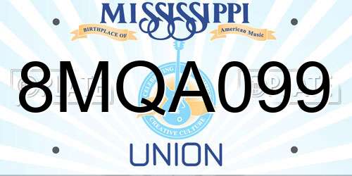 8MQA099 Mississippi License Plate