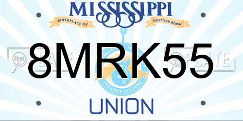 8MRK55 Mississippi License Plate