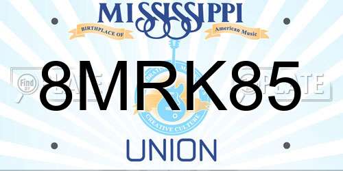 8MRK85 Mississippi License Plate