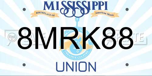8MRK88 Mississippi License Plate