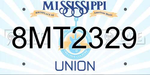 8MT2329 Mississippi License Plate