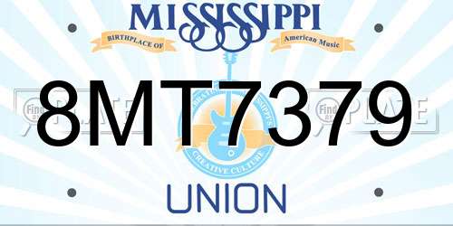 8MT7379 Mississippi License Plate