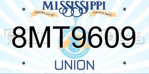 8MT9609 Mississippi License Plate