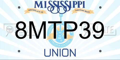 8MTP39 Mississippi License Plate