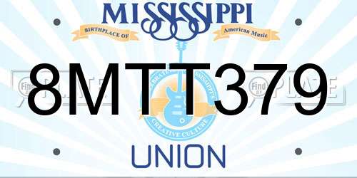 8MTT379 Mississippi License Plate