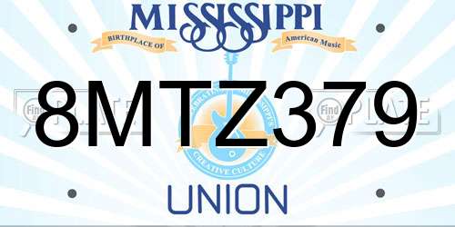 8MTZ379 Mississippi License Plate