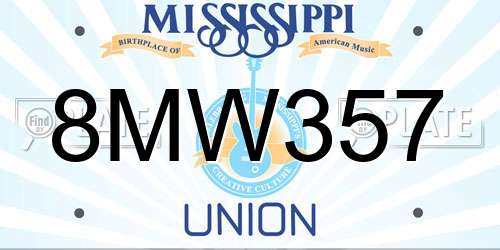 8MW357 Mississippi License Plate
